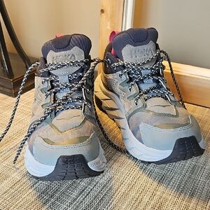 Hoka Blue and Gray Running Shoes